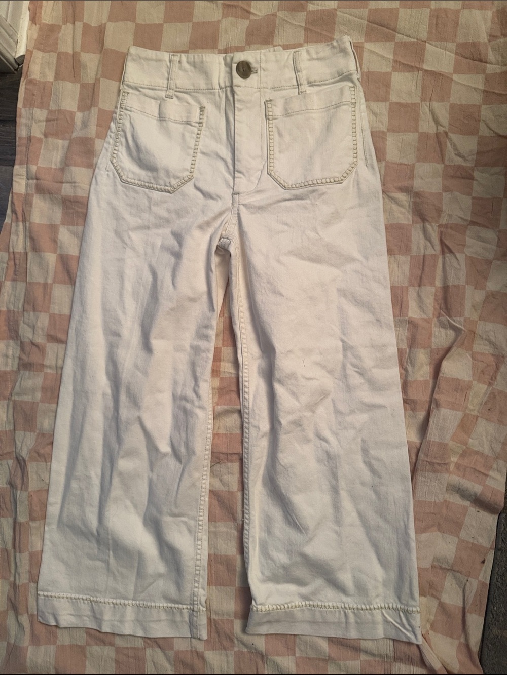 Maeve White Wide-Leg Jeans